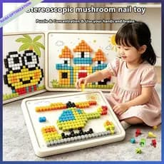 Tridimensional Cogumelo Prego Brinquedos Educativos 1-3 Anos De Idade Criativo Quebra-Cabeça DIY Montado Conjunto De Tre