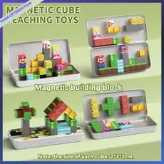 Bloco De Construção Magnético Educacional Brinquedos 4-8 Anos Caixa Magnética Infantil Conjunto DIY