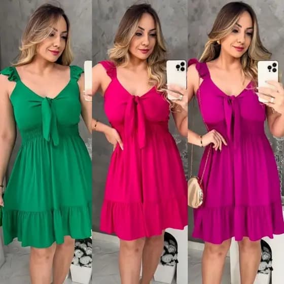 Vestido Curto Floral Feminino Verão Com Bojo Viscolinho Soltinho Elegante