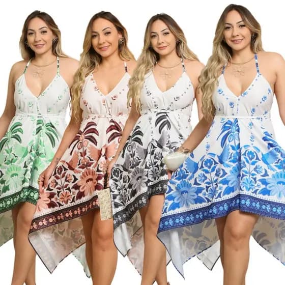 Vestido Lenço Feminino Soltinho Alcinha Sem Bojo Multiformas Envelope Saída de Praia