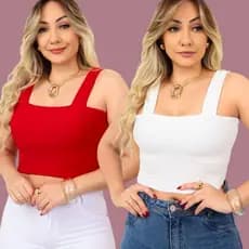 Cropped Alça Larga Bubble Premium: Várias Cores
