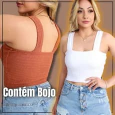 Cropped Alça Grossa Bubble Premium Com Bojo Várias Cores