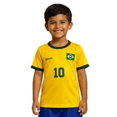 Camiseta Infantil do Brasil Tamanho do 2 Ao 8 Anos