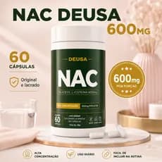 NAC 600mg N-Acetil L-Cisteína - 60 Cápsulas - Deusa Suplementos - Precursor da Glutationa - Antioxidante