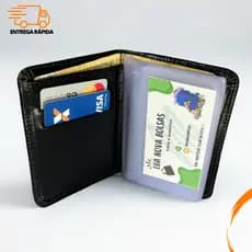 Carteira Masculina Slim Pequena |Carteira masculina couro Modelo Leve, Porta Cartão e CNH