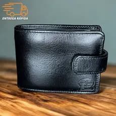 Carteira Masculina Couro 100% legítimo com Porta Cartão Carteira Masculina