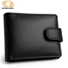 Carteira Masculina Couro Premium 100% Legitimo  Com Fecho e  com porta cartão