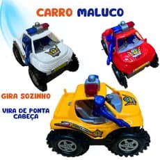 Carrinho de Polícia Automático que Anda e Gira 360º | Carrinho Maluco Infantil