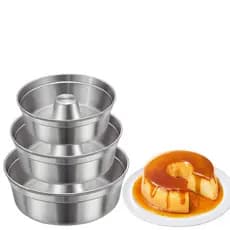 Kit 3 Formas De Bolo Pudim N18 20 22 Assadeiras Pequenas Redondas