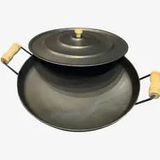 DISCO DE ARADO GRANDE N 60 COM TAMPA FRIGIDEIRA REDONDA TACHO CHAPA RUSTICA DE AÇO REFORÇADO