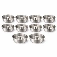 Kit 10 Forma de Bolo N 16 Pudim Pequeno Redonda  Assadeira Padaria Cone de Aluminio Redonda