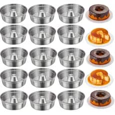 Kit 15 Forma de Bolo N 18 Pudim Pequeno Redonda  Assadeira Padaria Cone de Aluminio Redonda