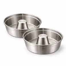 Kit 2 Forma de Bolo N 16 Pudim Pequeno Redonda  Assadeira Padaria Cone de Aluminio Redonda