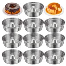 Kit 10 Forma de Bolo N 22 Pudim Pequeno Redonda  Assadeira Padaria Cone de Aluminio Redonda
