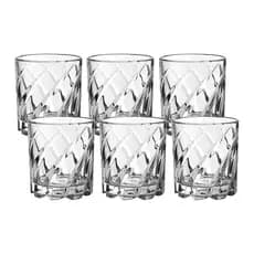 Jogo 6 Copos de Vidro Baixo com Detalhes 280ml Home & Co