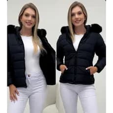 Jaqueta Bobojaco Casaco Puffer Feminina Impermeável Com capuz Removível Super Quentinha Outono Inverno