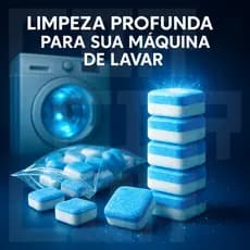 Pastilhas Limpeza Para Máquina Lavar Roupas Lavanderia Efervescentes Higienização Remove Crostas Sujeira Mofo Residuos.