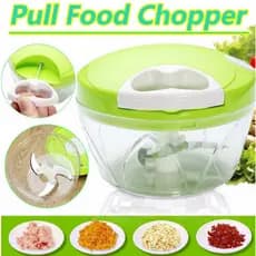 Triturador de Alho Cebola Mini Processador Manual Cordinha Temperos Legumes Verdura Alimentos Cozinha 400 ml 3 Laminas