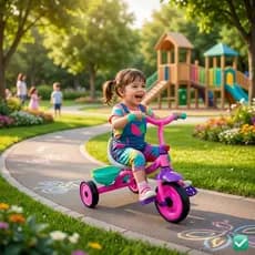 Triciclo Infantil Rosa Veiculo Escolar Portatil Seguro Confortavel Divertido Resistente Ajustavel Brinquedo Criancas