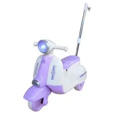 Moto Eletrica Infantil Lilas Com Empurrador Veiculo Bateria Crianca Brinquedo Passeio Seguro Diversao