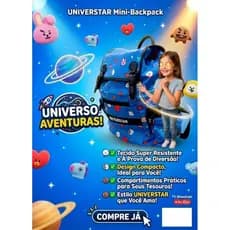 Mochila Infantil Fechamento Saco Personagens Bt21 Azul Resistente Escolar Passeio