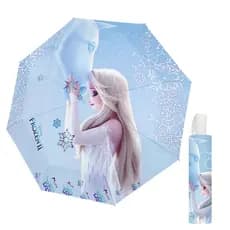 Guarda-chuva automático de três dobras princesa gelo azul guarda-sol vinil guarda-sol protetor solar Anti-ultravioleta c