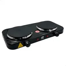 Fogão Elétrico Portátil 2 Bocas Ou 1 Boca Cooktop Mesa Inox com Controle de Temperatura 1000W/2000W