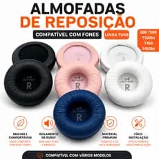 Par De Almofadas Macio Compatível Com Espuma T450 T500 T520 TUNE600BT TUNE660