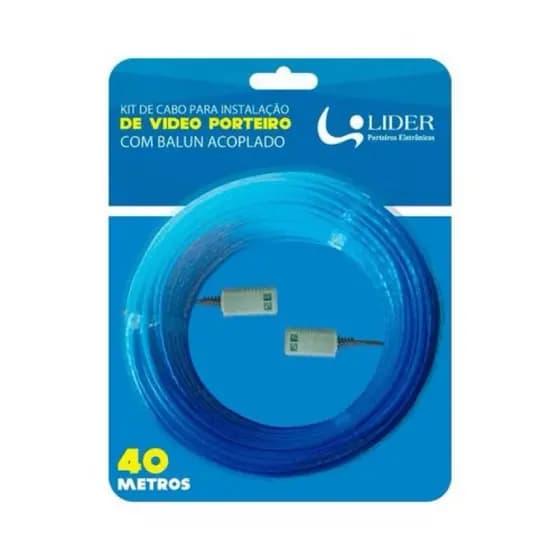 Kit para instalação de vídeo porteiro Cat2 com 40m Líder