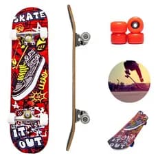 Skate Infantil Juvenil Semi Profissional Madeira Até 70kg Montado Com Lixa Adulto e Criança