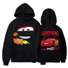 Relâmpago McQueen Moletom Canguru Capuz Fashion Casual Pullover Desenho Animado Promoção Envio Rápido