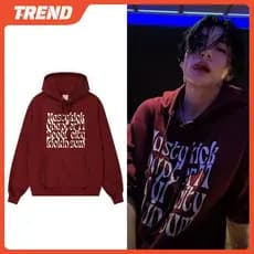 Stray Kids Hyunjin Hoodie Moda Coreana Solta Impressão Moletom Vintage Rua Casual Com Capuz