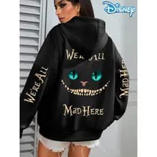 Gato We'Ve All Gone Crazy Casual,  Moletom com Capuz Gato Alice No Pais Das Maravilhas