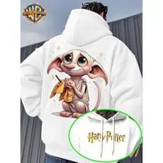 Moletom Capuz Harry Potter Dobby  Pulôver Casual Estilo Americano Promoção Envio Rápido