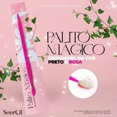 Palito Magico Sourcil Dosador Rosa Preto para Aplicacção de Henna profissional designer com medidor