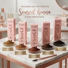 Henna Design Sobrancelhas Sourcil 3g Fixador Alto Rendimento Preto Castanho Escuro Medio Claro Loiro