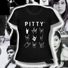 Baby Look Pitty Mãos caveira rock - Camiseta feminina blusinha show