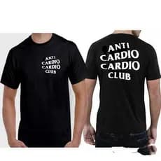 Camiseta Masculina Anti Cardio cardio club - Camisa algodão para treino academia crossfit