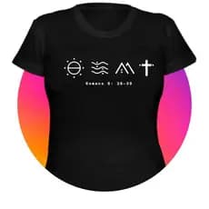 Baby Look Romanos 8 28-39 juntas para o bem Camiseta Feminina algodão batismo religiosa cristã