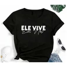 Baby Look Ele Vive Em Nós Jesus - Camiseta Feminina algodão