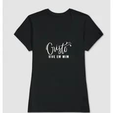 Baby Look Cristo vive em mim - Camiseta Feminina algodão jesus batismo