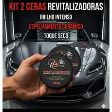 KiT 2 Cera Automotiva de Carnaúba Revitalizadora Para Plastico Parachoque Couro Painel Lataria