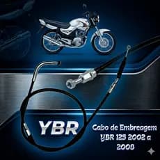 Cabo Embreagem YBR 125 2002,2003,2004,2005,2006,2007,2008 Factot 2009 a 2016