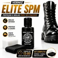 Verniz Graxa Elite SPM Alto Brilho Para Couro Coturno Bota Militar Sapato Social