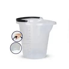 BALDE PLASTICO TRANSPARENTE 21 LITROS REFORÇADO COM MEDIDOR DE AGUA - KIT 02 UNIDADES