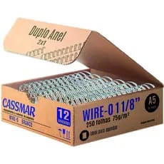 Wire-o para Encadernação 2x1 A5 Branco 1 1/8 250fls 12un