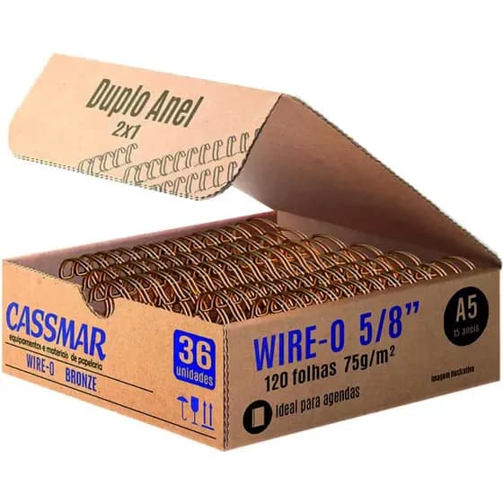 Wire-o Para Encadernação A5 5/8 2x1 Para 120fls Bronze 36un