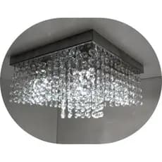Lustre De Cristal Acrílico 30x30 Veneza Sala Quarto Hall Salão Vai Montado