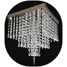 Lustre de Cristal Acrilico 30x30 Paris Sala Quarto Vai Montado