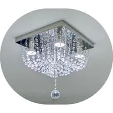Lustre de Cristal Acrílico 30x30 Kyoto Sala Quarto Hall Vai Montado